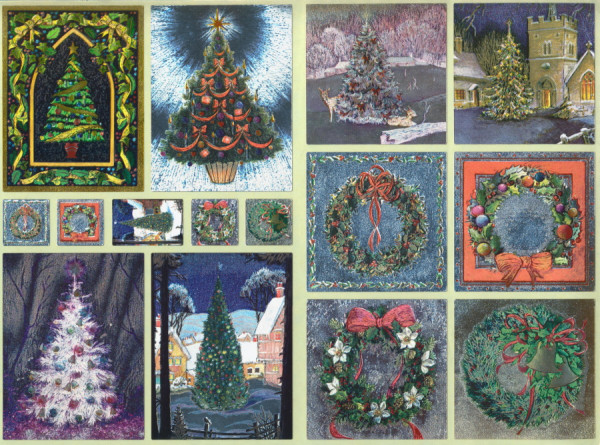 731730 Dufex Sticker Weihnachtsbäume und Kränze