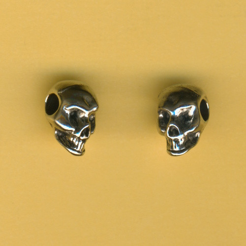840768 Metallperle Charms Totenkopf 13x8mm silber