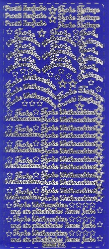 pu314bg Sticker Frohe Weihnachten 8 blau gold