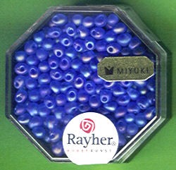 Miyuki Drop royalblau transparent gefrostet