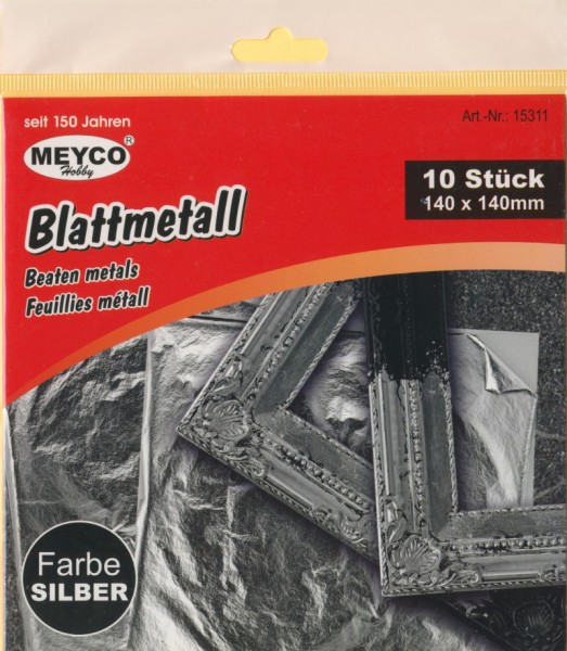 15311 Blattmetall 140x140mm silber 10 Stück