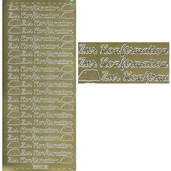 pu196g Sticker Zur Konfirmation 1 gold