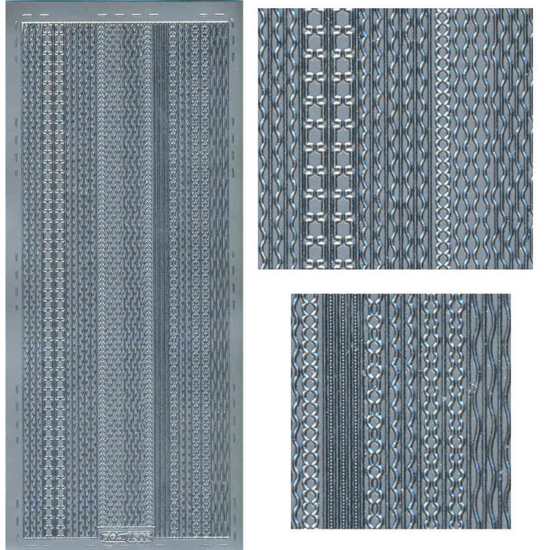 pu306s Sticker Linien 22 silber