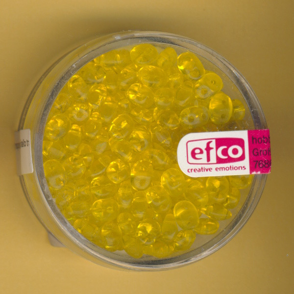 1020907 Glasperlen Superduo 4x2mm gelb transparent 10g