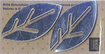 086050012 Wanddeko Spiegel Blätter stilisiert 7x3,5cm 2 Stück