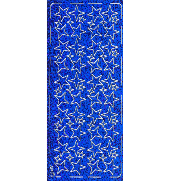 pu032sbh Sticker Sterne 11 silber blau hologramm
