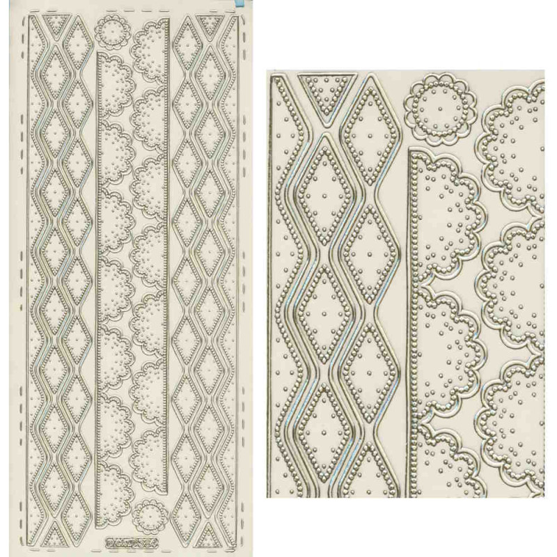 pu384g Sticker Linien 28 gold transparent