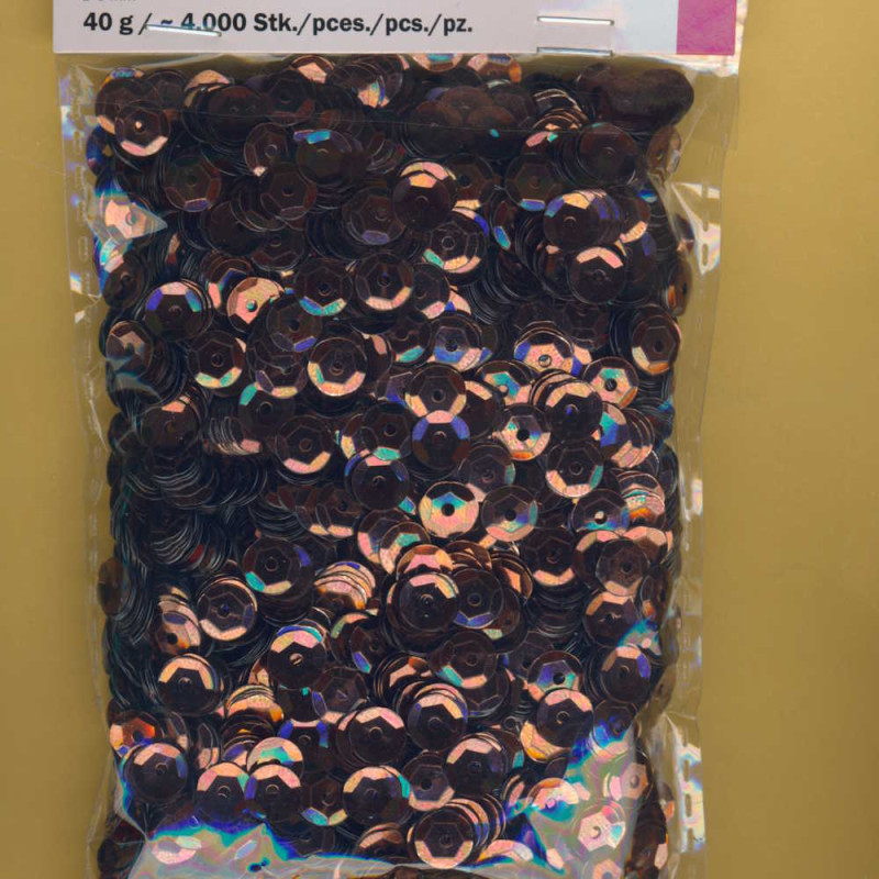 1026878 Pailletten gewölbt 6mm braun 40g