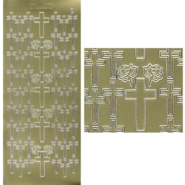 cl52g Sticker Kreuze 4 gold