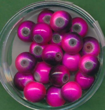 Miracle-Beads 8mm rosa-schwarz