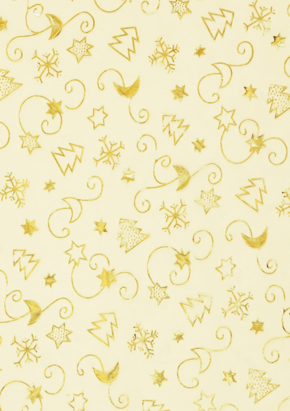 3981587 Vlies Organza Weihnachten gold