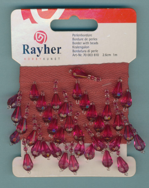 70003810 Perlenbordüre 2,6cm x 1m fuchsia