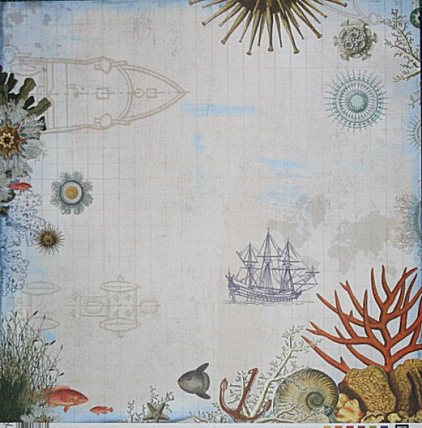 7007197 Scrapbook Papier Maritim 30,5x30,5cm