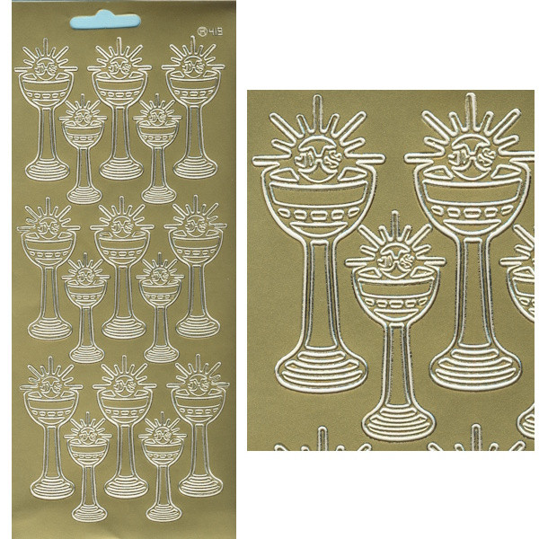 cl161g Sticker Monstranz groß gold
