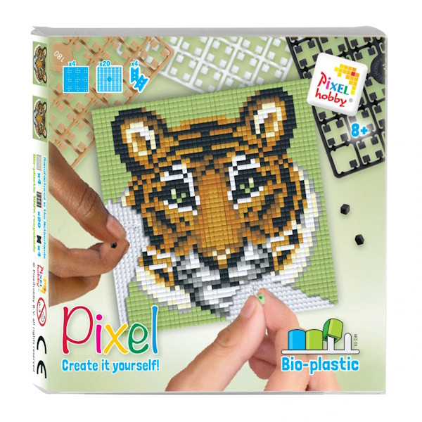 44036 Pixelhobby Set 4 kleine Basisplatten Tiger
