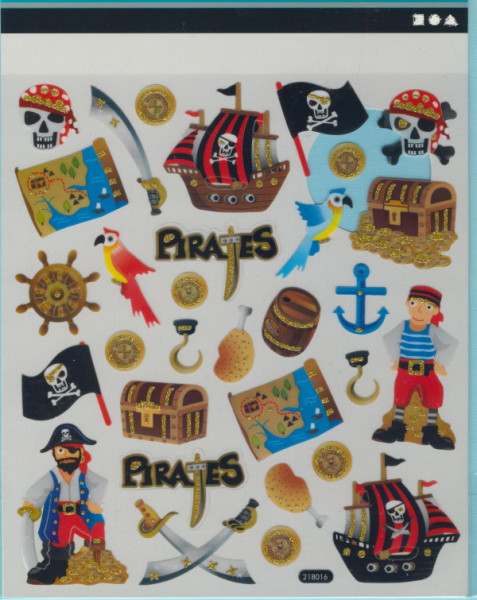 28911 Fancy Glitter Sticker Piraten