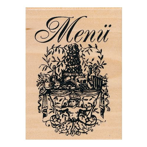 70380233 Holzstempel Menü 6x4cm