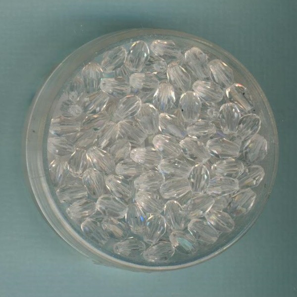 31858 Glasschliffperlen Tropfen 3x5mm kristall 100 Stück