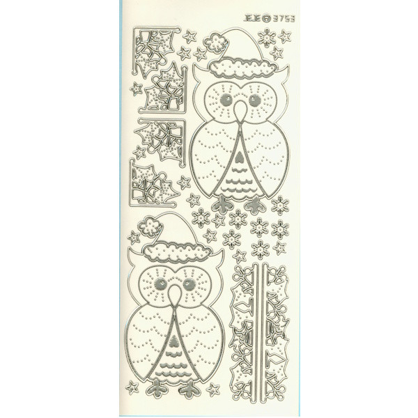 3753g Sticker Wintereule gold transparent