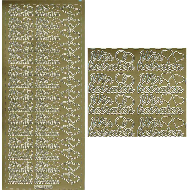 pu275g Sticker Wir heiraten II gold