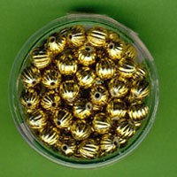 081606934 Wachsperlen Rillenperlen 6mm gold 60 Stück