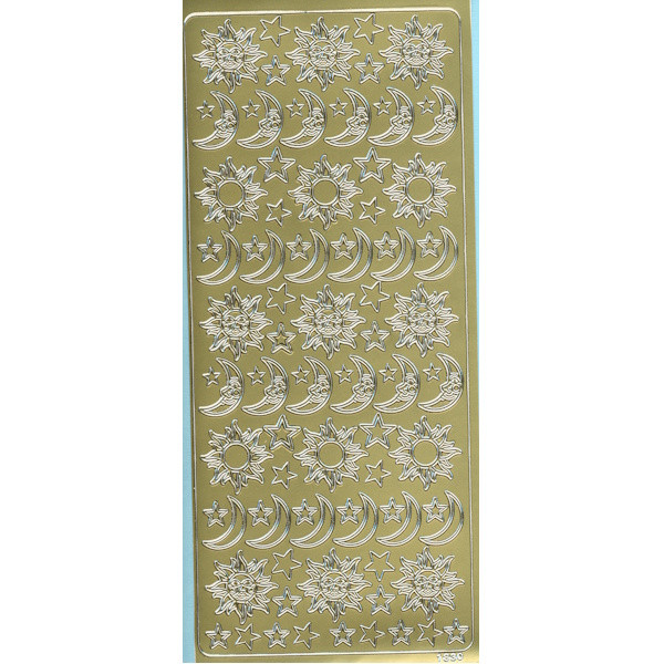 cl1830g Sticker Sonne Mond Sterne gold
