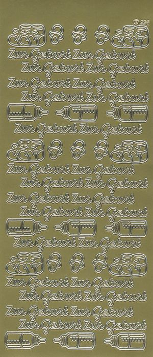 rd226g Sticker Zur Geburt gold
