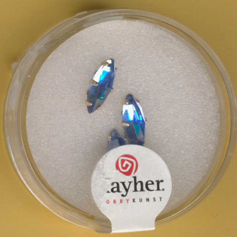 14178825 Strasssteine zum Aufnähen spitzoval 11x4mm aquamarin 3 Stück
