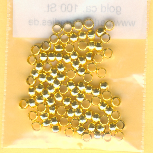 jmp012 Quetschperlen 3mm gold ca. 100 Stück