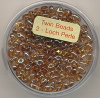 967105544 Glasperlen Twin Beads 2,5x5mm topas AB 8g