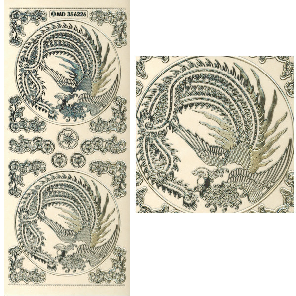 kv356226g Sticker Dragonbird gold transparent