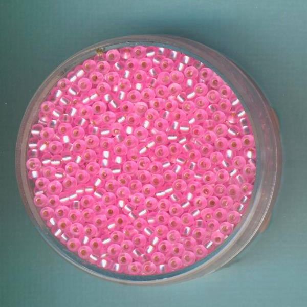 590022 Miyuki Rocailles 2,2mm rosa Silbereinzug 10g