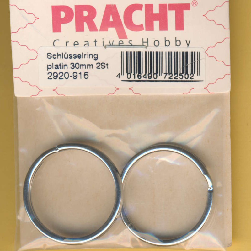 2920-916 Schlüsselring 30mm platin 2 Stück