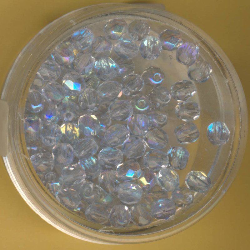 0730-04325 Glasschliffperlen 4mm halbbedampft safirblau AB 100 Stück