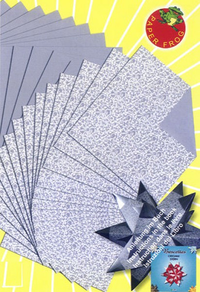 1625975 Glanzpapier floral silber 15x15cm 32 Blatt