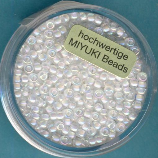 9674024 Miyuki-Rocailles 2,5mm inside white rainbow 12g