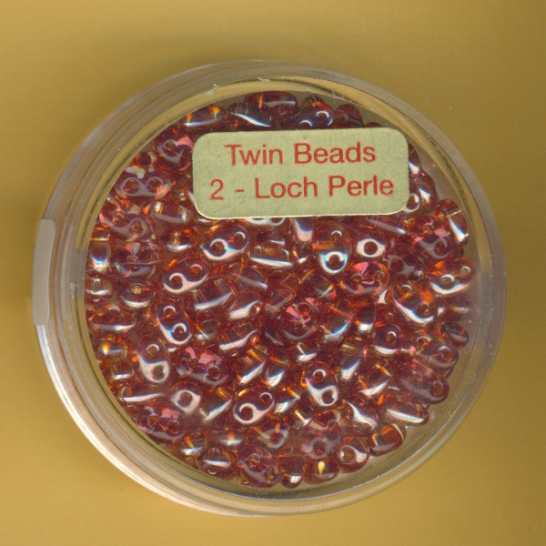 9671-05734 Glasperlen Twin Beads 2,5x5mm apricot AB 8g