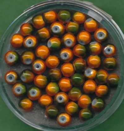 073304384 Miracle Beads 4mm orange-oliv 50 Stück
