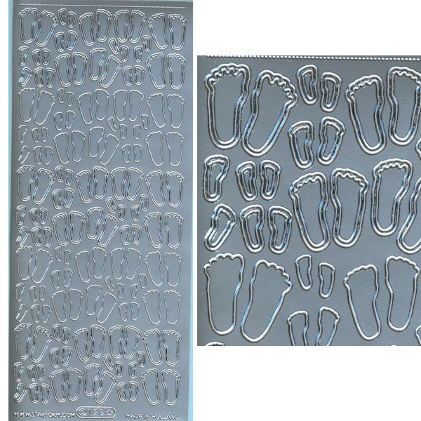 pu325s Sticker Füsse 3 silber