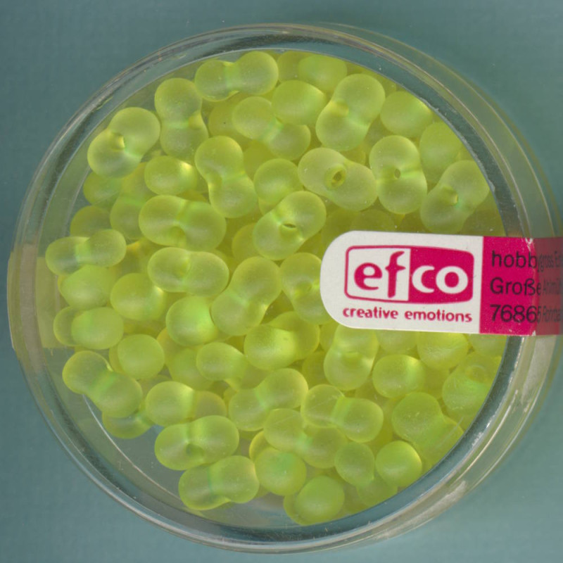 1060807 Farfalle Perlen 6,5x3,2mm NEON gelb transparent matt 17g