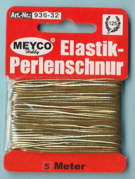 93632 Elastik Perlenschnur 1mm gold 5m