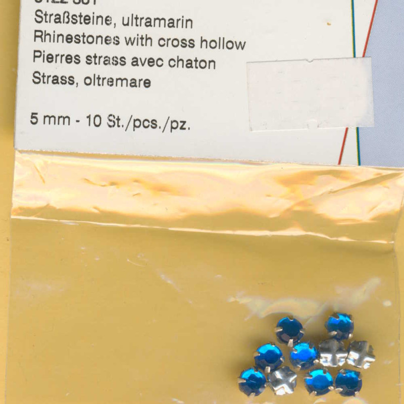 6122361 Strasssteine zum Aufnähen 5mm ultramarin 10 Stück