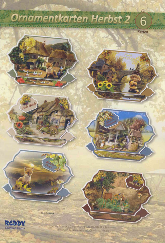 84559 Bastelset Ornamentkarten Herbst 2