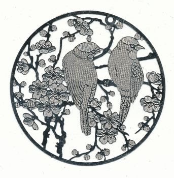 4590-047751 Metallanhänger Vögel 45mm altplatin