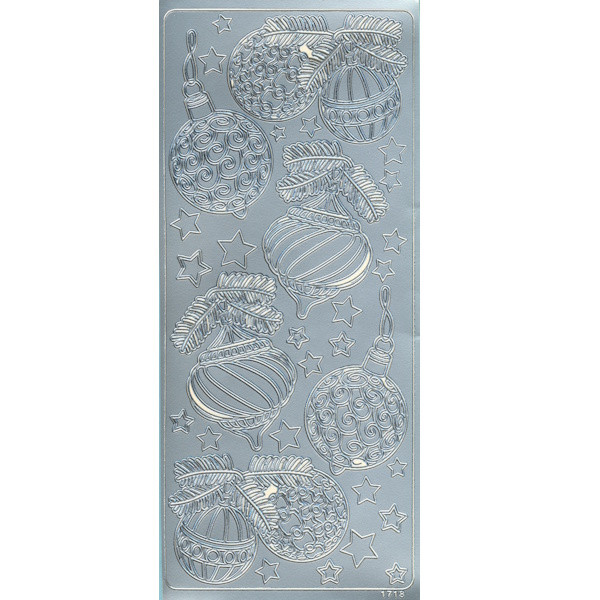 1718s Sticker Weihnachtskugeln 5 silber