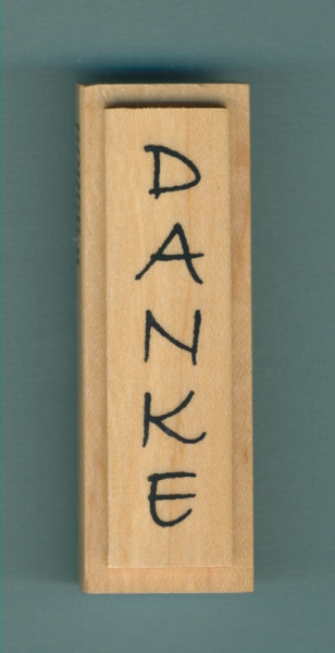1800640 Holzstempel Danke senkrecht 7,6x2,5cm