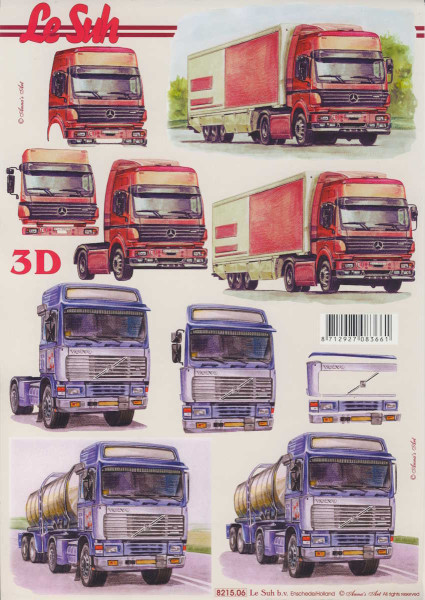 821506 3D Motivbogen Trucks 1