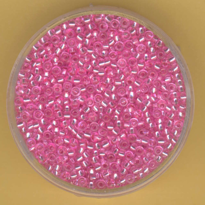 9272-114 Rocailles 2mm rosa Silbereinzug 17g