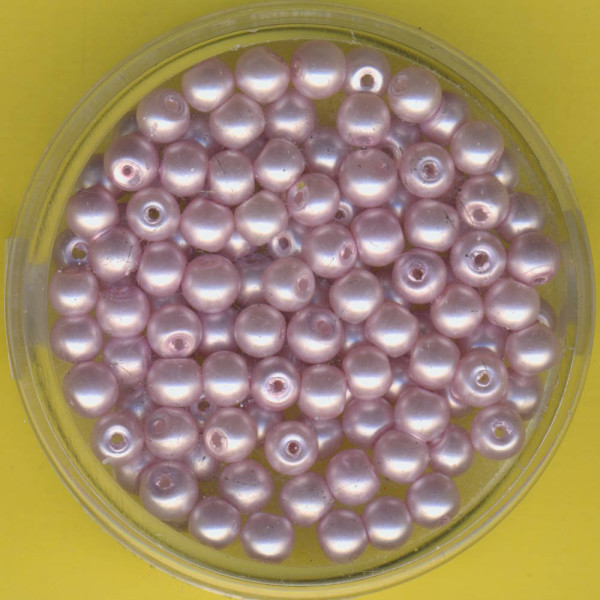 0770-04204 Glaswachsperlen 4mm helllila matt 100 Stück