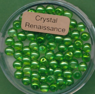 078004034 Crystal Renaissance Perlen 4mm grün 75 Stück